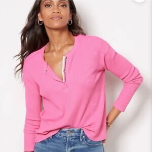 Sundry thermal stripe henley women's size 2